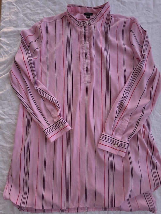 Ann Taylor Tops - Pink Striped Oversized Tunic Shirt Size XL